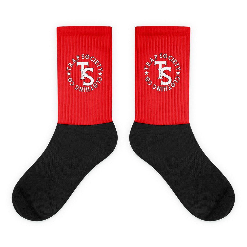 Trap Stamp Socks-Red